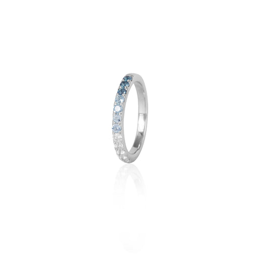 BLUE OMBRÉ HALF ETERNITY RING