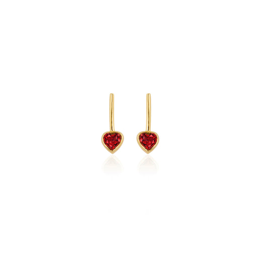 RED ROMANCE HEART STUDS