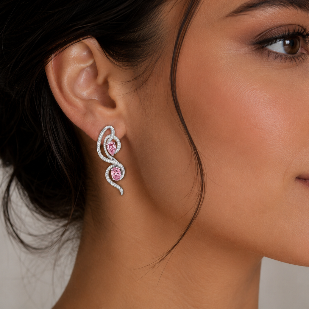 Rosa Wave Drop earrings
