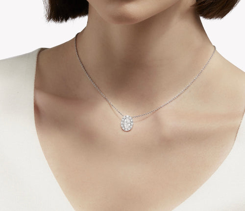 Classic Oval Halo pendant