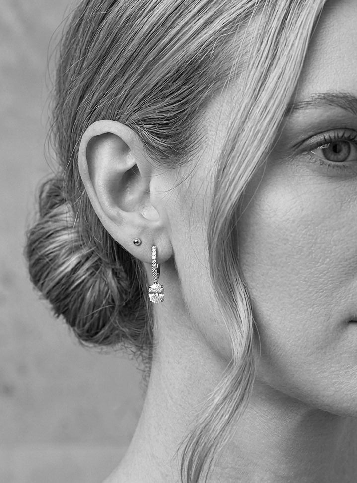 Oval Drop hoop earrings