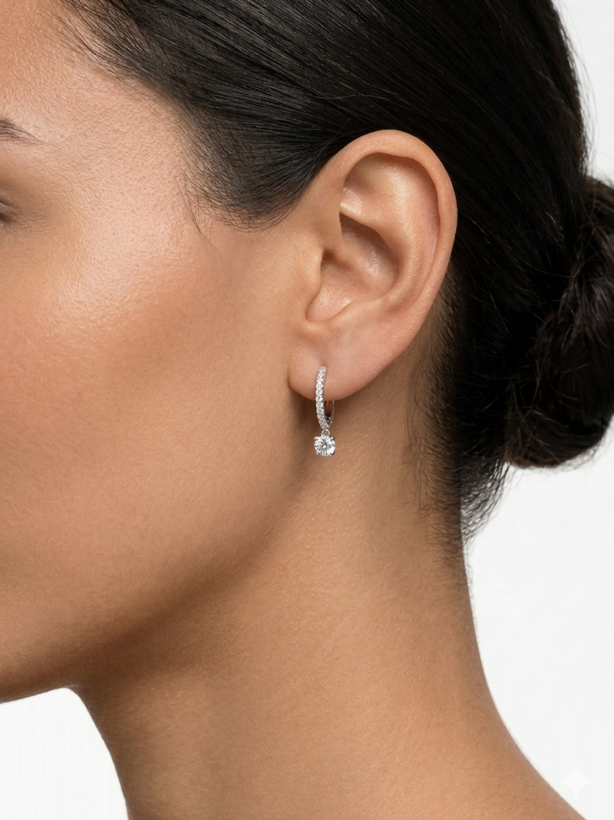 Round Drop hoop earrings