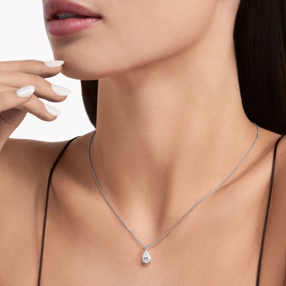 Pear Solitaire pendant