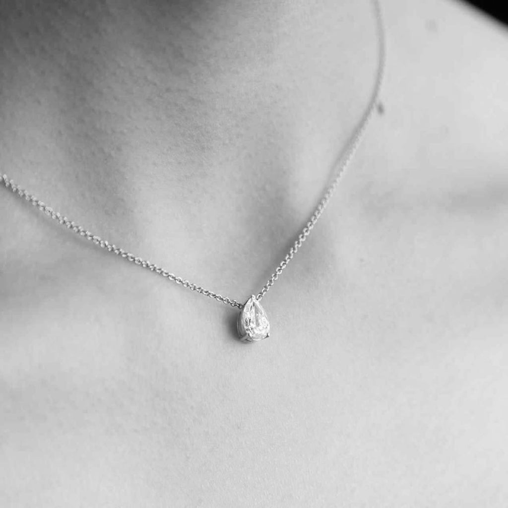 Pear Solitaire pendant