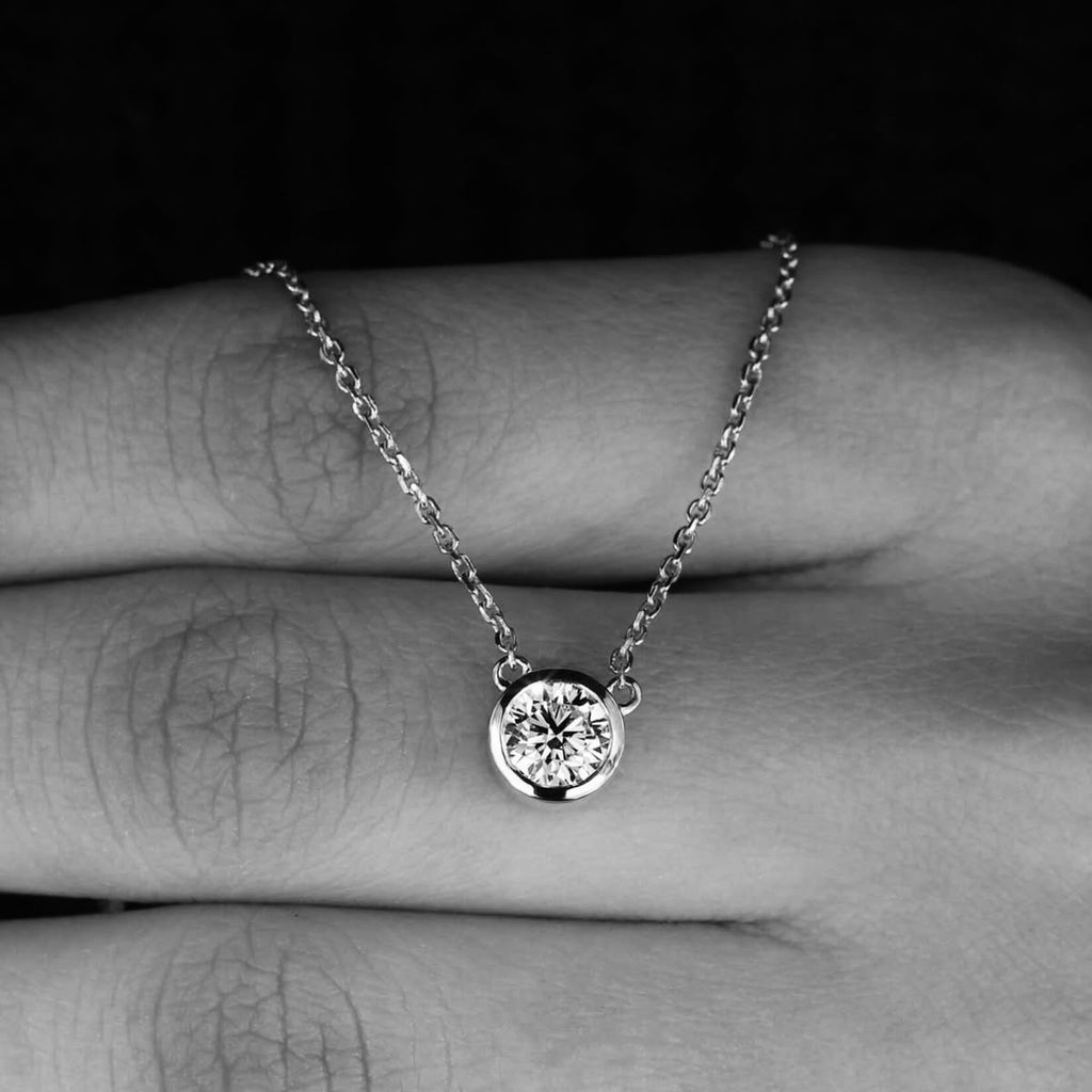 Round Solitaire Bezel Set Pendant
