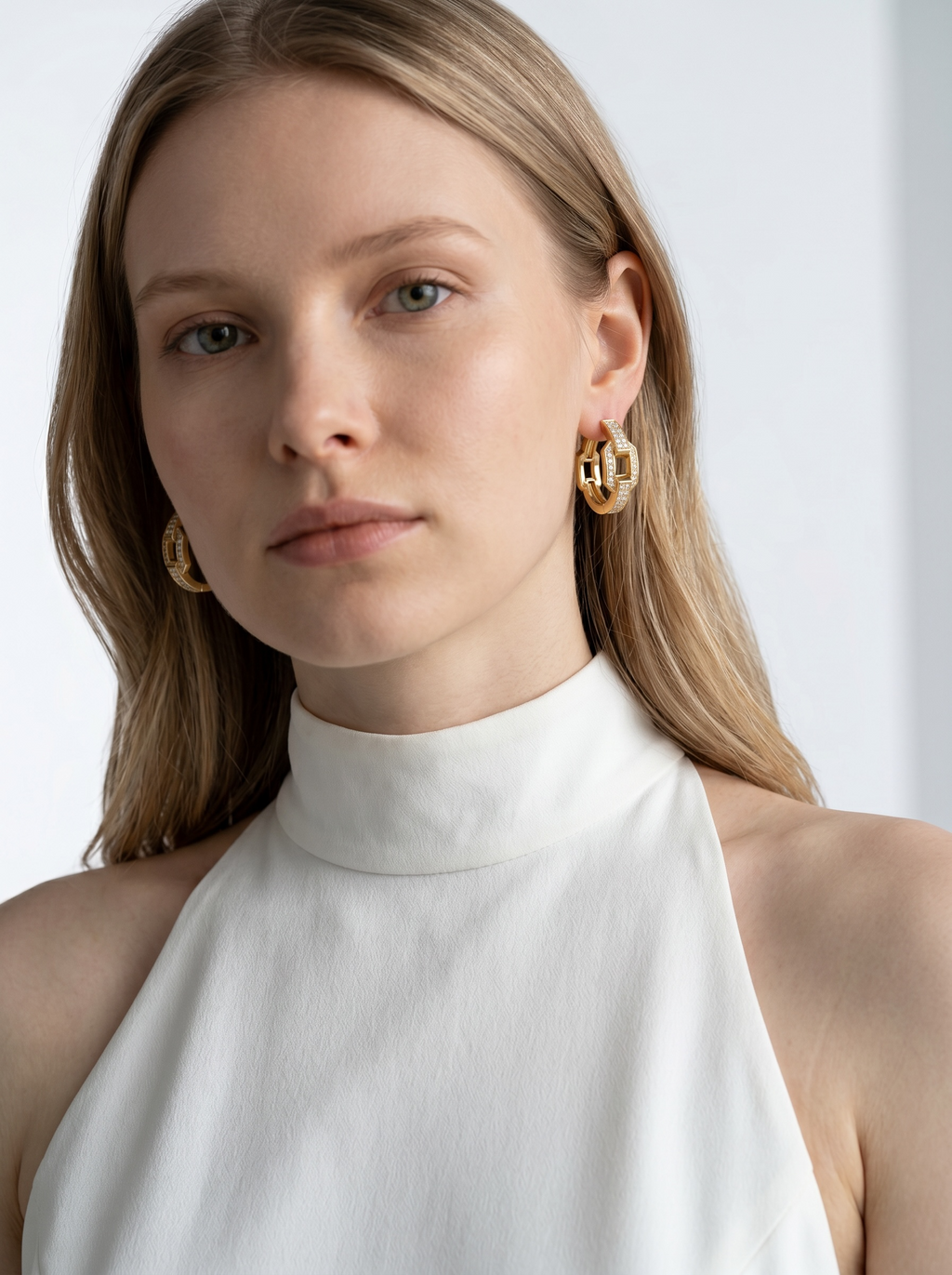 The Hexa Link hoop earrings