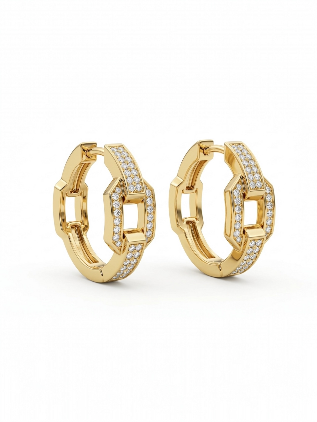 The Hexa Link hoop earrings