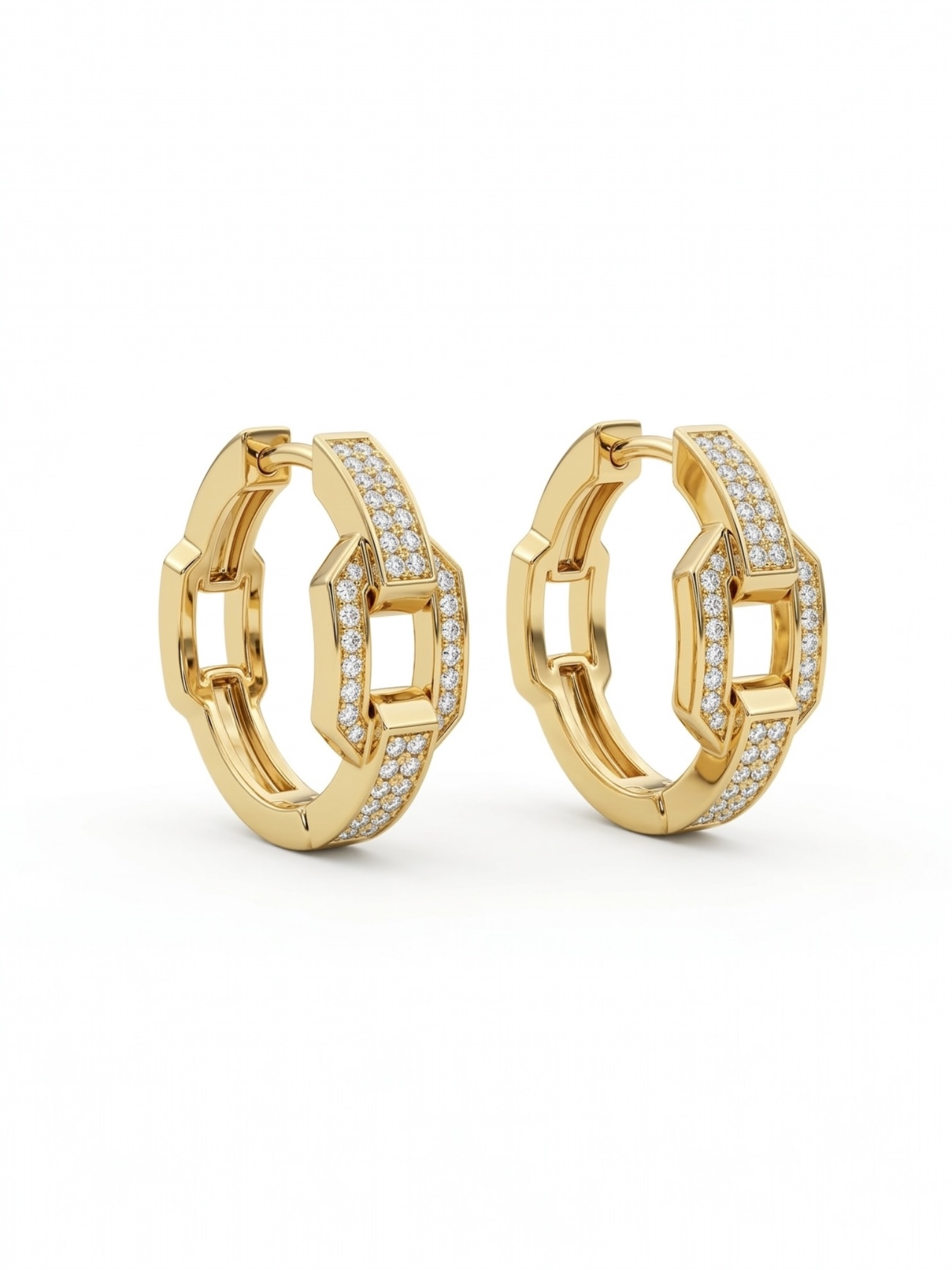 The Hexa Link hoop earrings