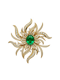 Helios Radiance Emerald brooch