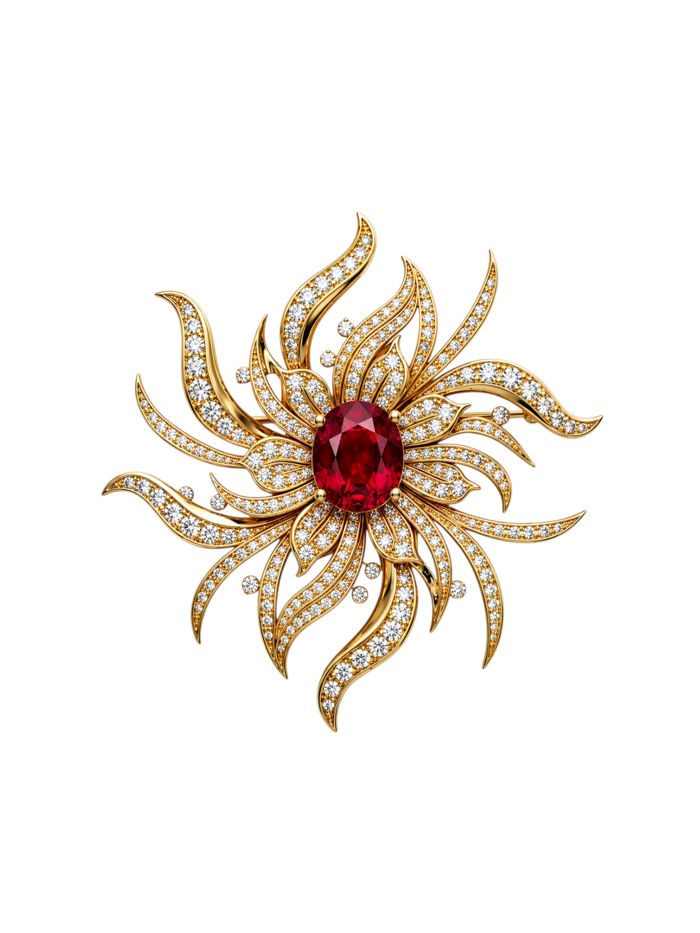 Helios Radiance Ruby brooch