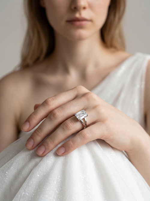 Classic Emerald Cut Solitaire ring