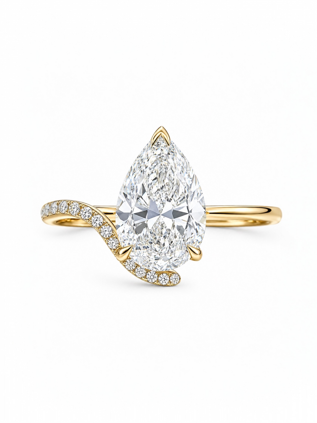 Evelyn Pear Solitaire ring
