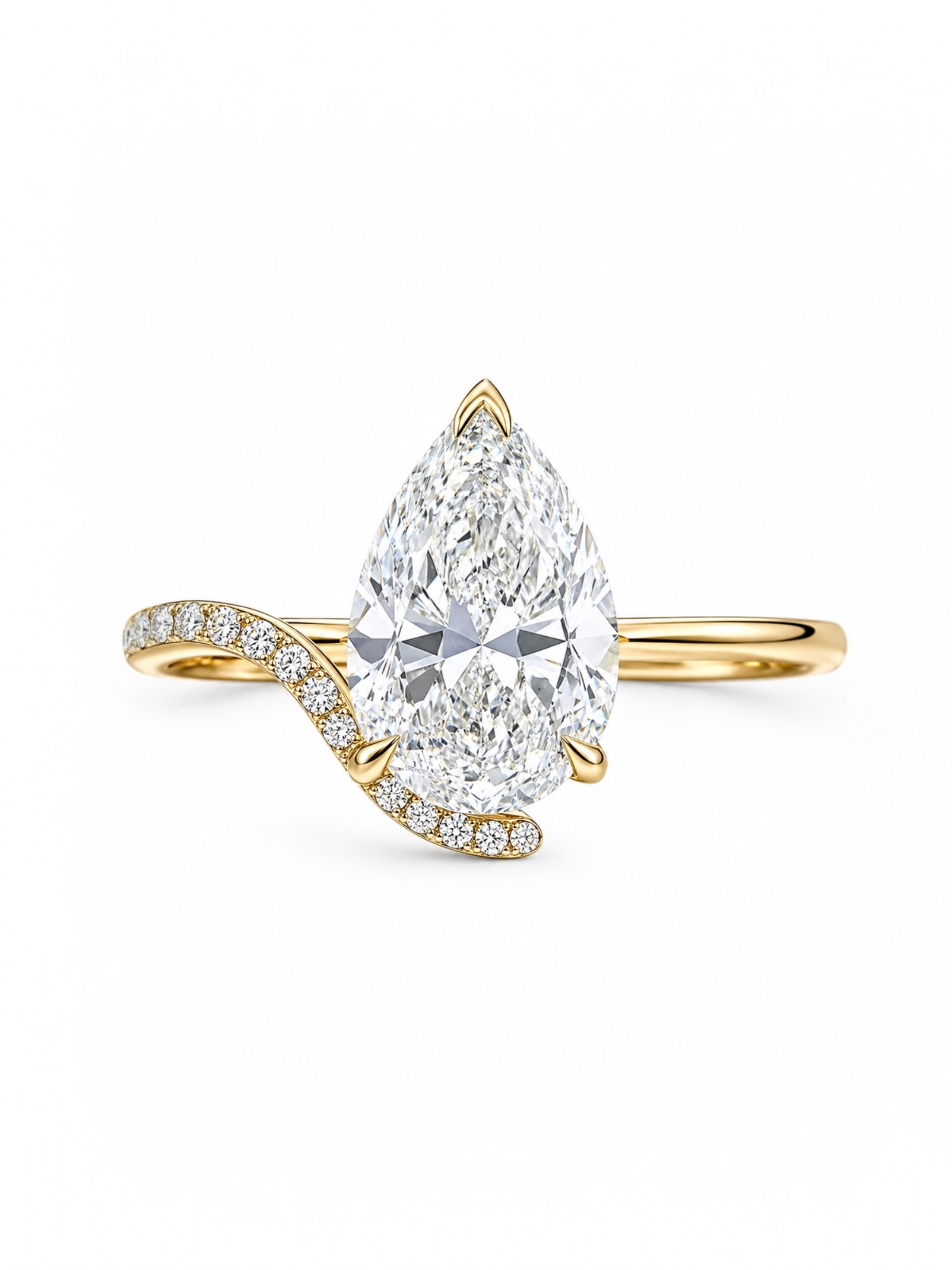 Evelyn Pear Solitaire ring