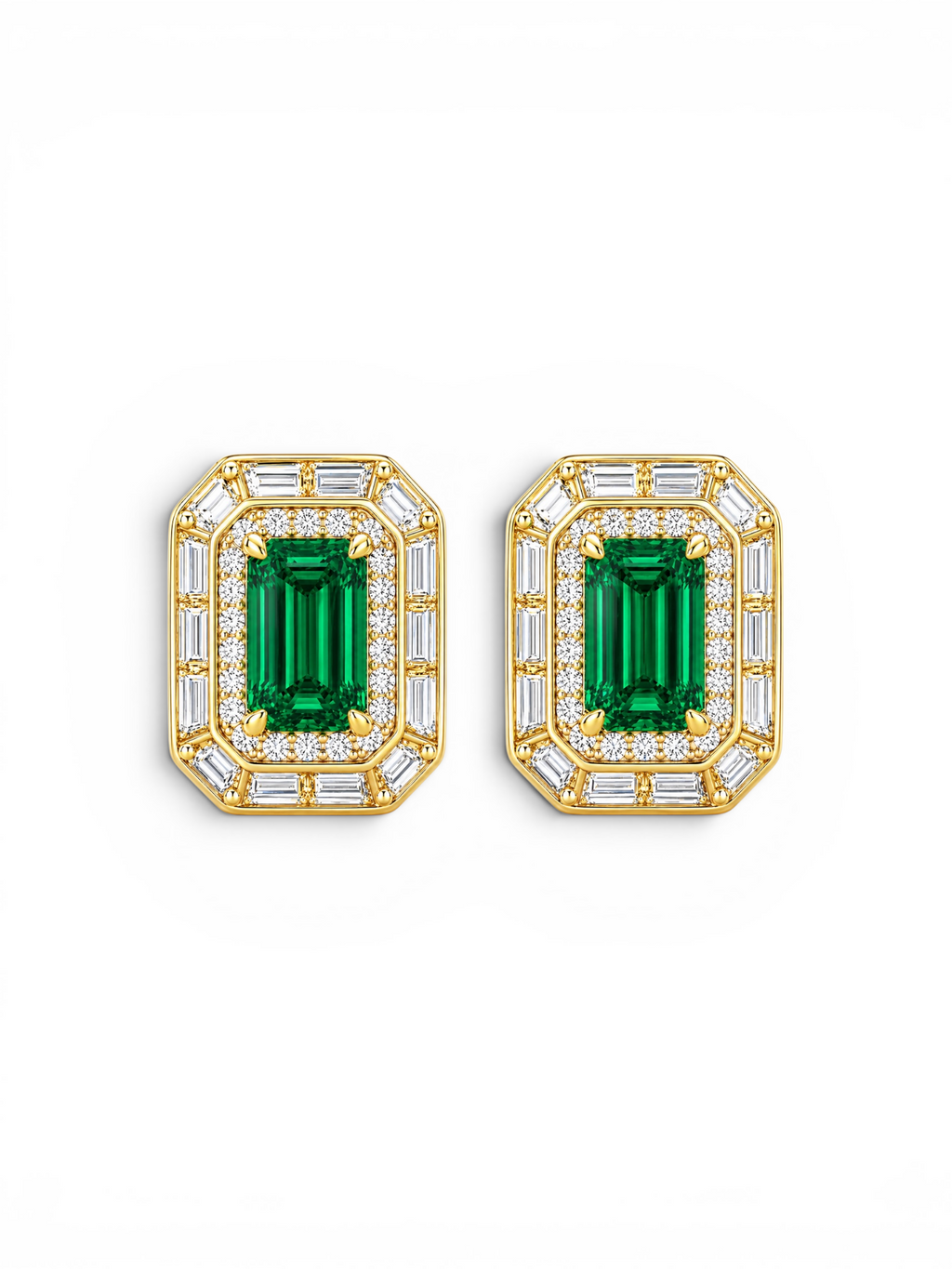 The Ritz Emerald stud earrings