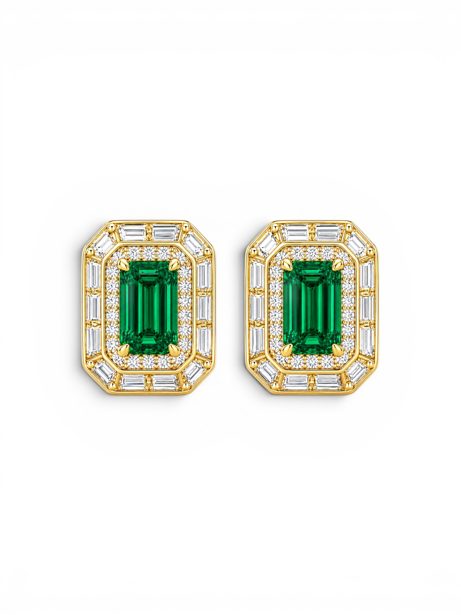 The Ritz Emerald stud earrings