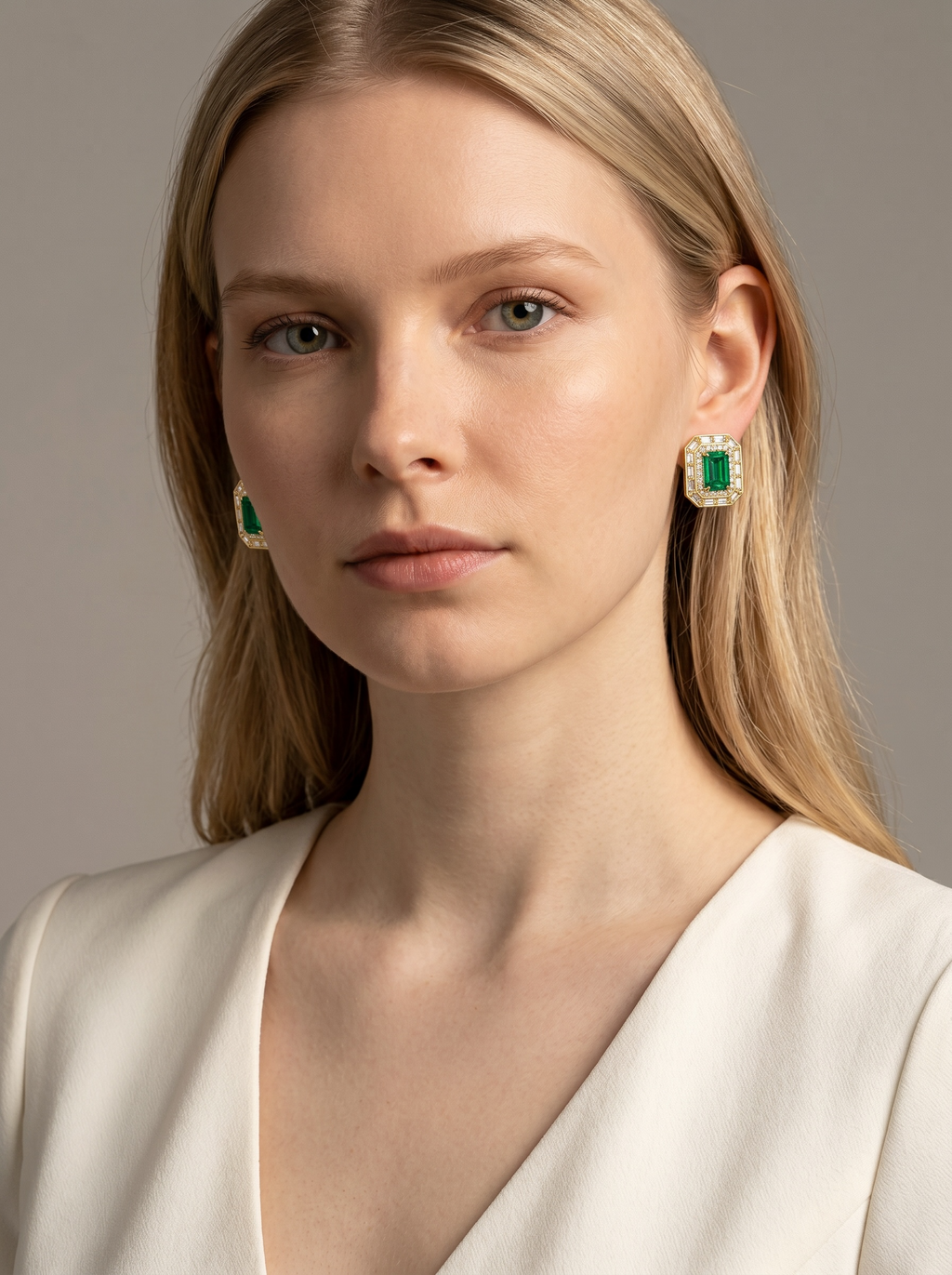 The Ritz Emerald stud earrings
