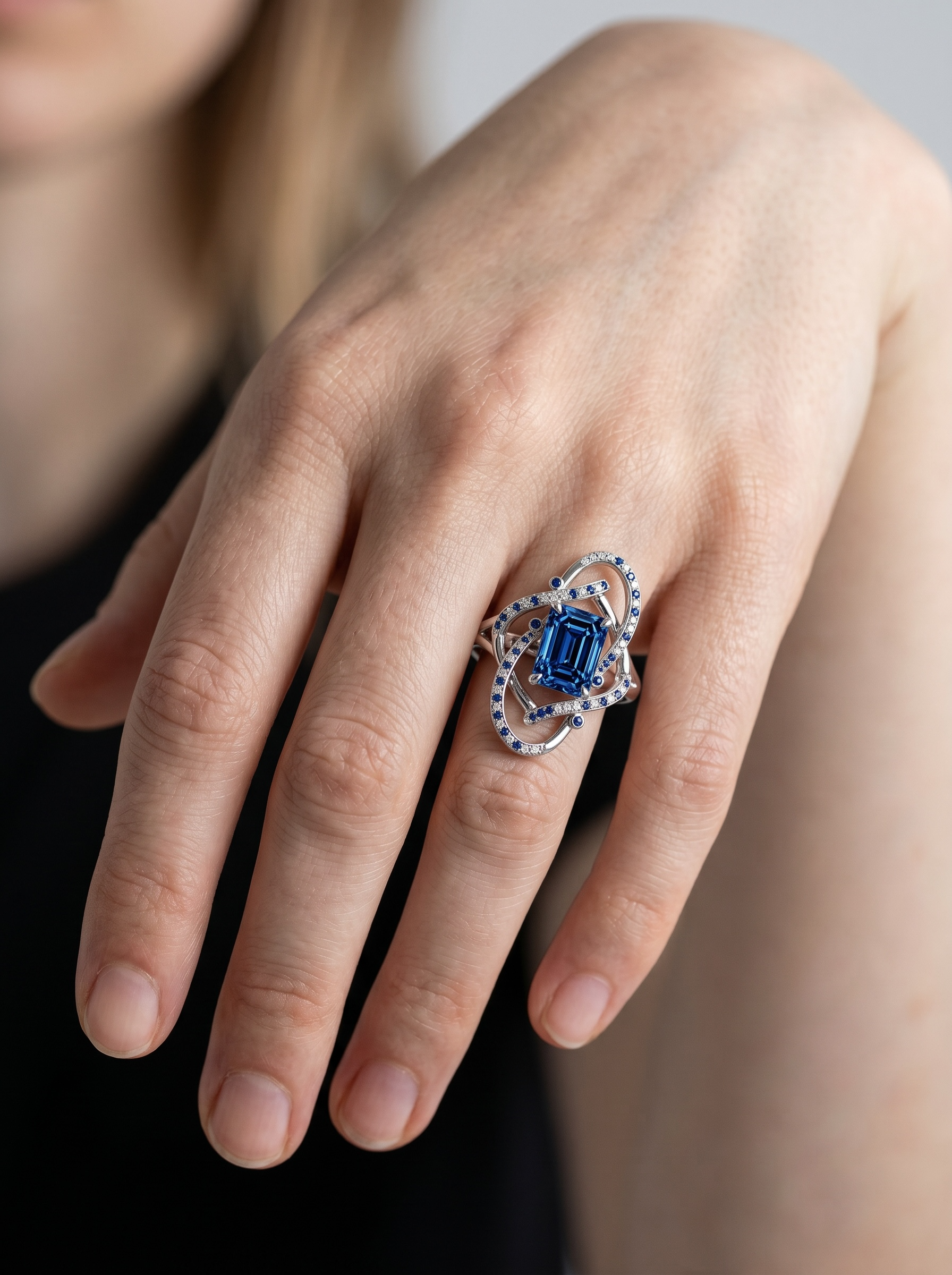 The Midnight Ribbon ring