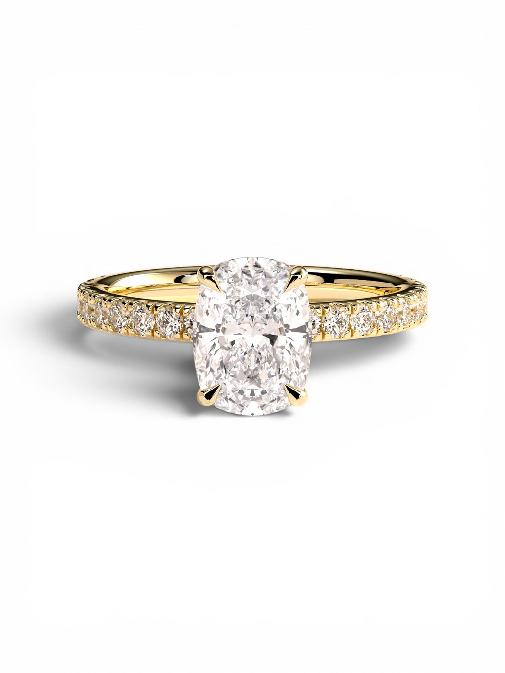 Cushion Pavé Solitaire ring