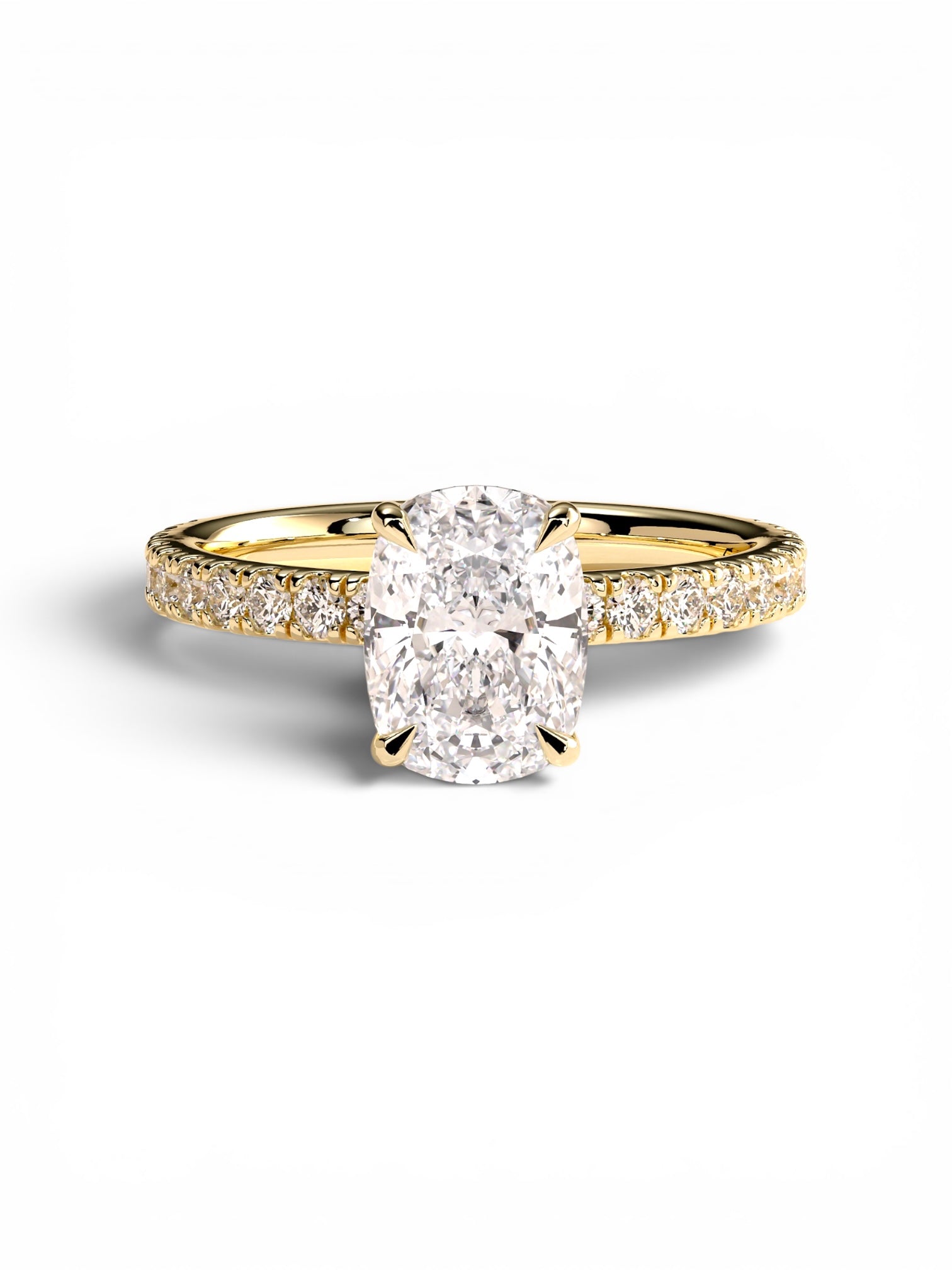 Cushion Pavé Solitaire ring