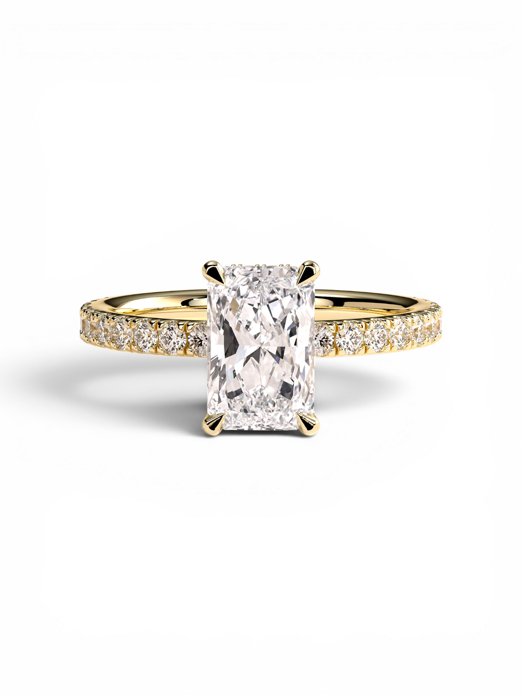 Radiant Pavé Solitaire ring