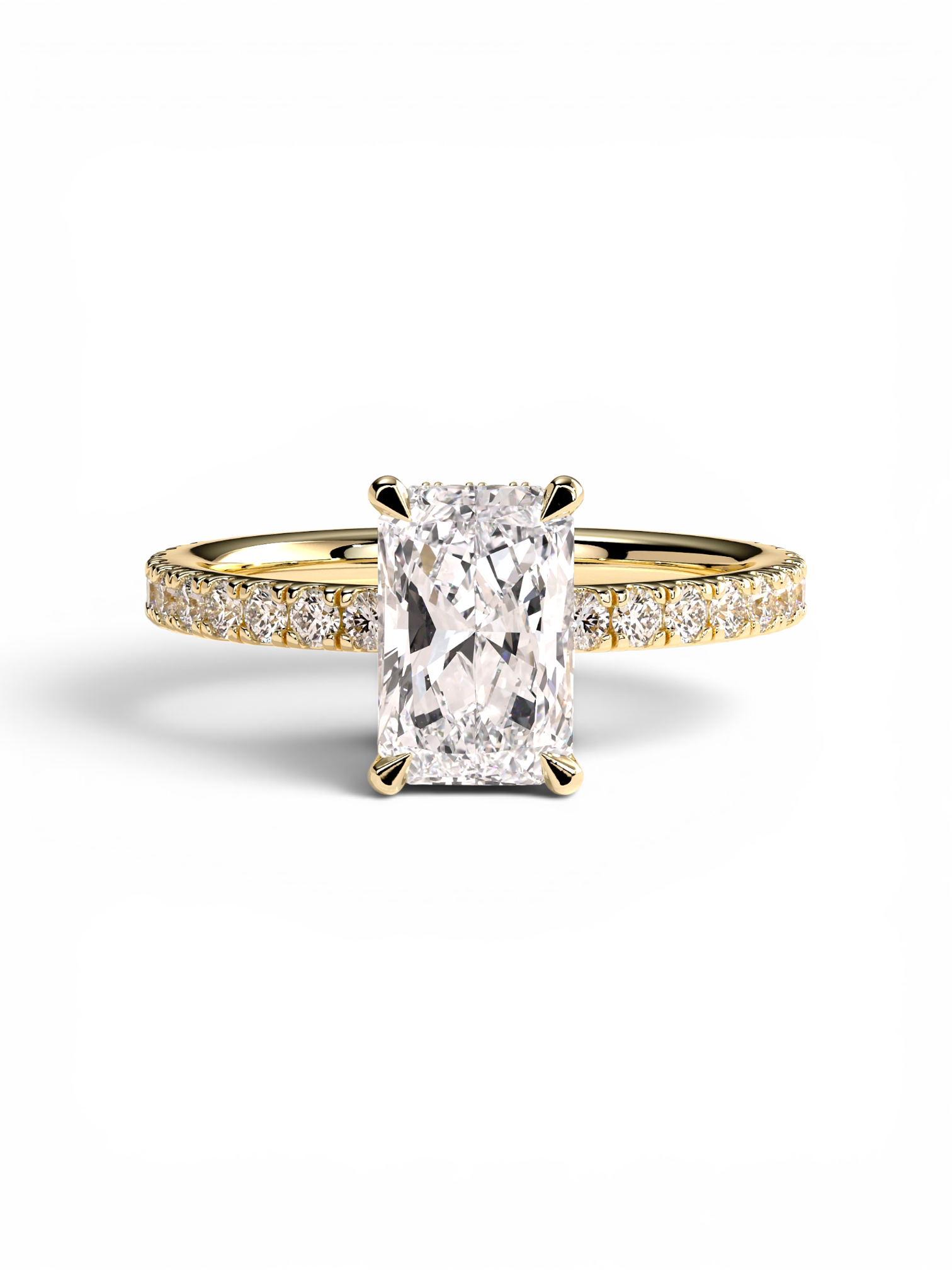 Radiant Pavé Solitaire ring