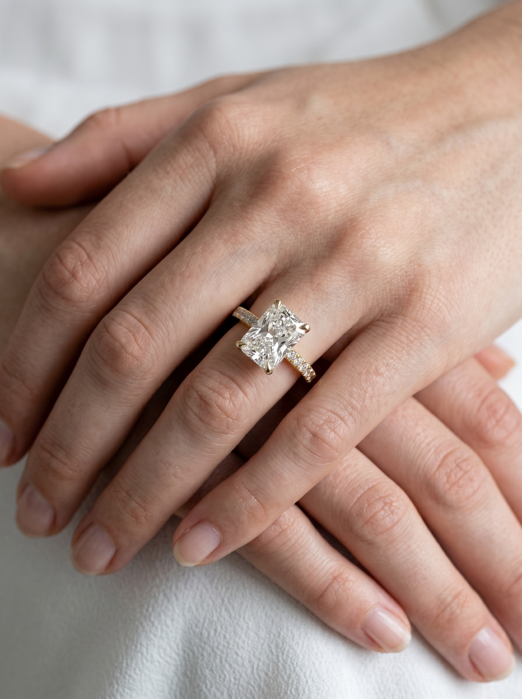 Radiant Pavé Solitaire ring