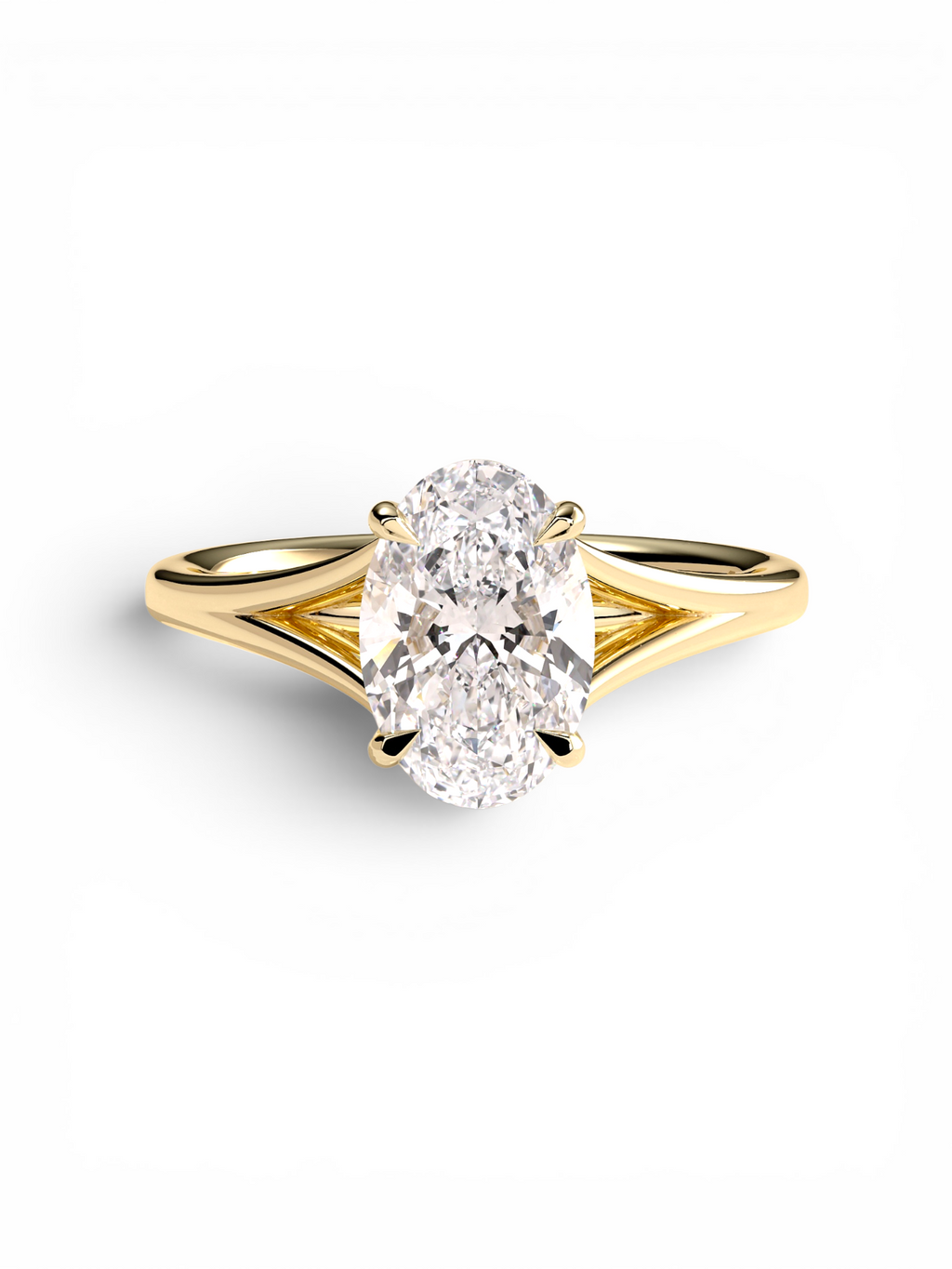 Split Shank Oval Solitaire ring