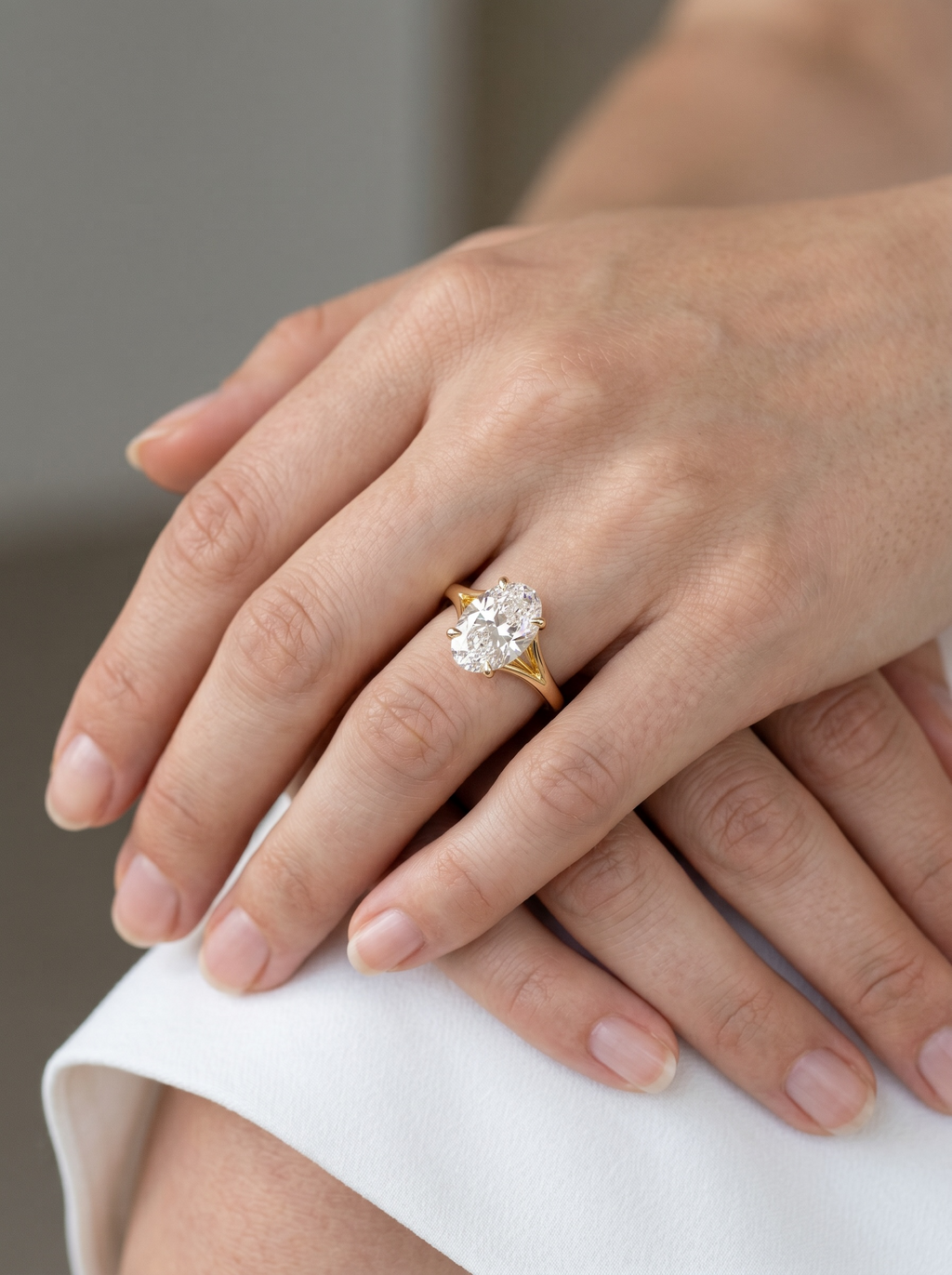 Split Shank Oval Solitaire ring
