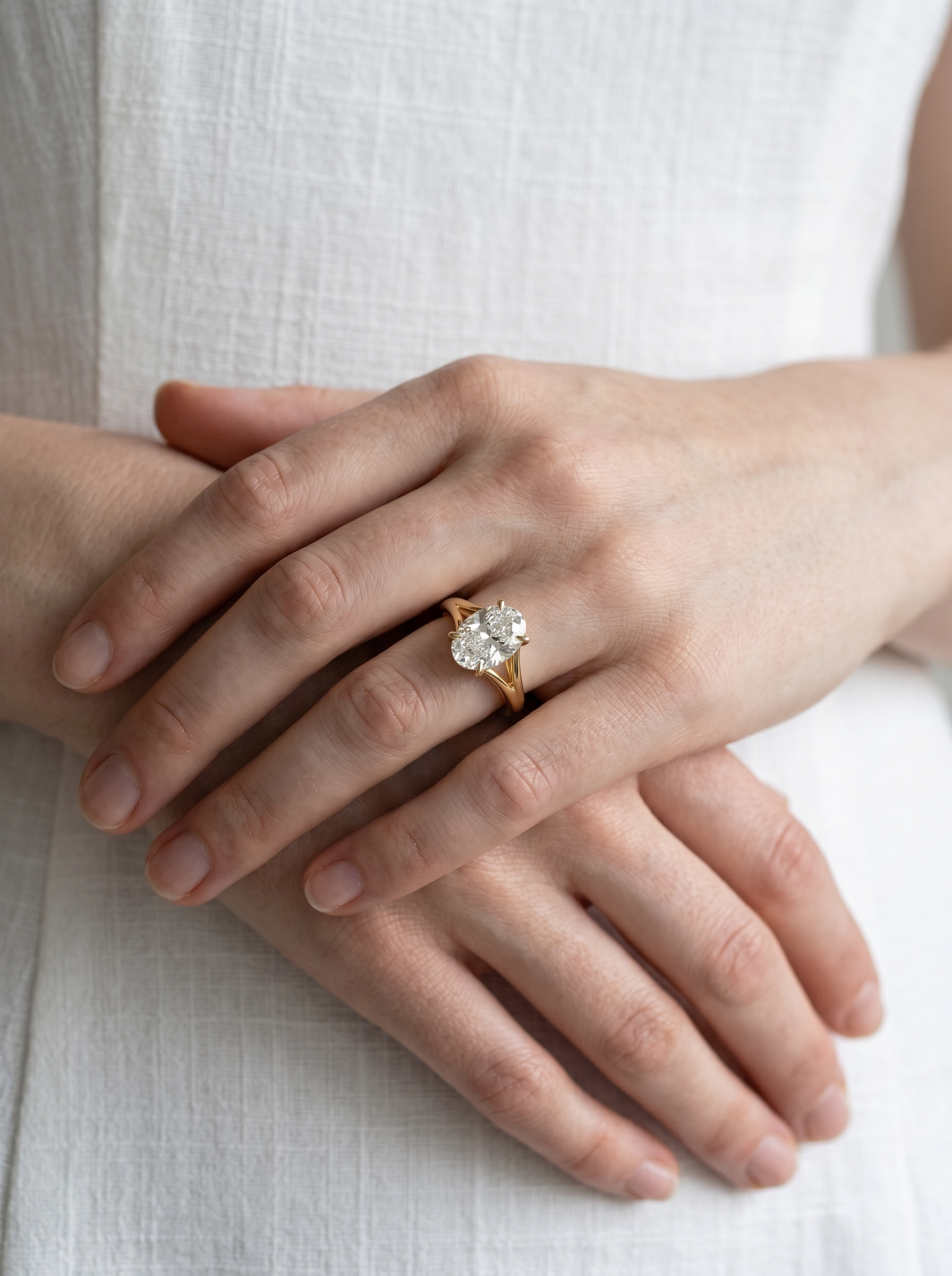 Split Shank Oval Solitaire ring