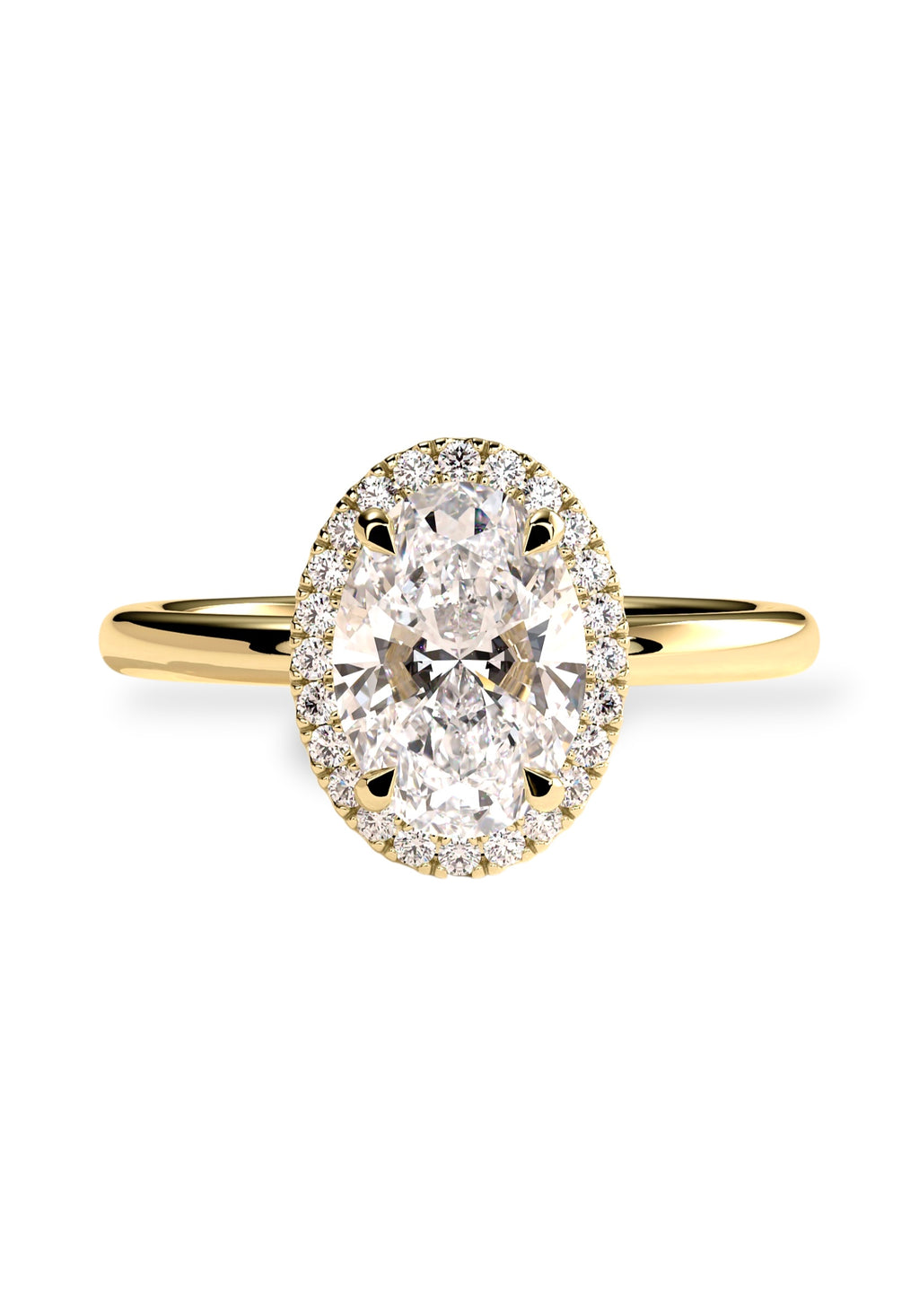 Classic Oval Halo Solitaire ring