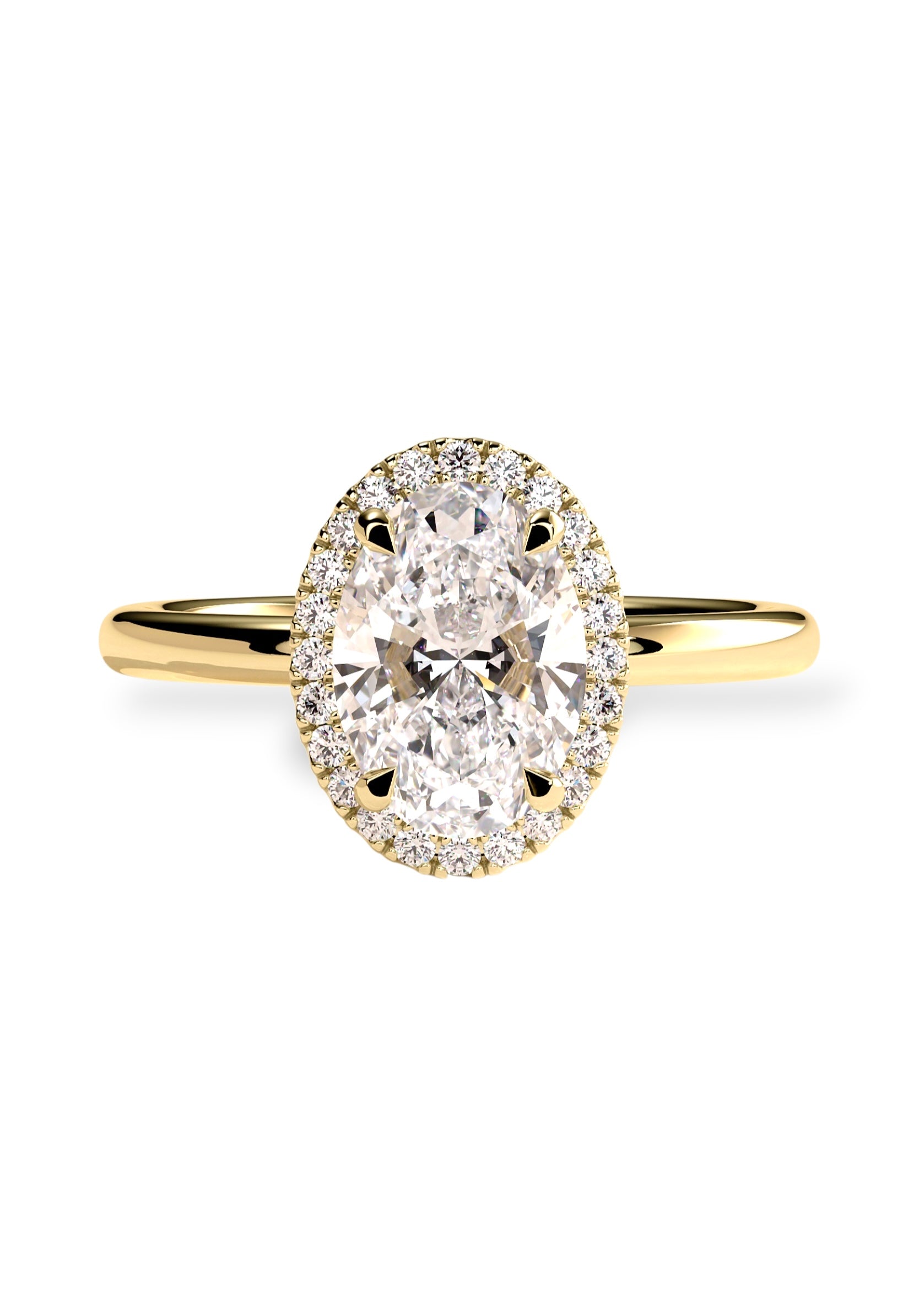 Classic Oval Halo Solitaire ring