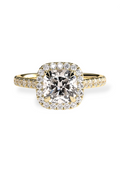 Signature Cushion Halo Solitaire ring