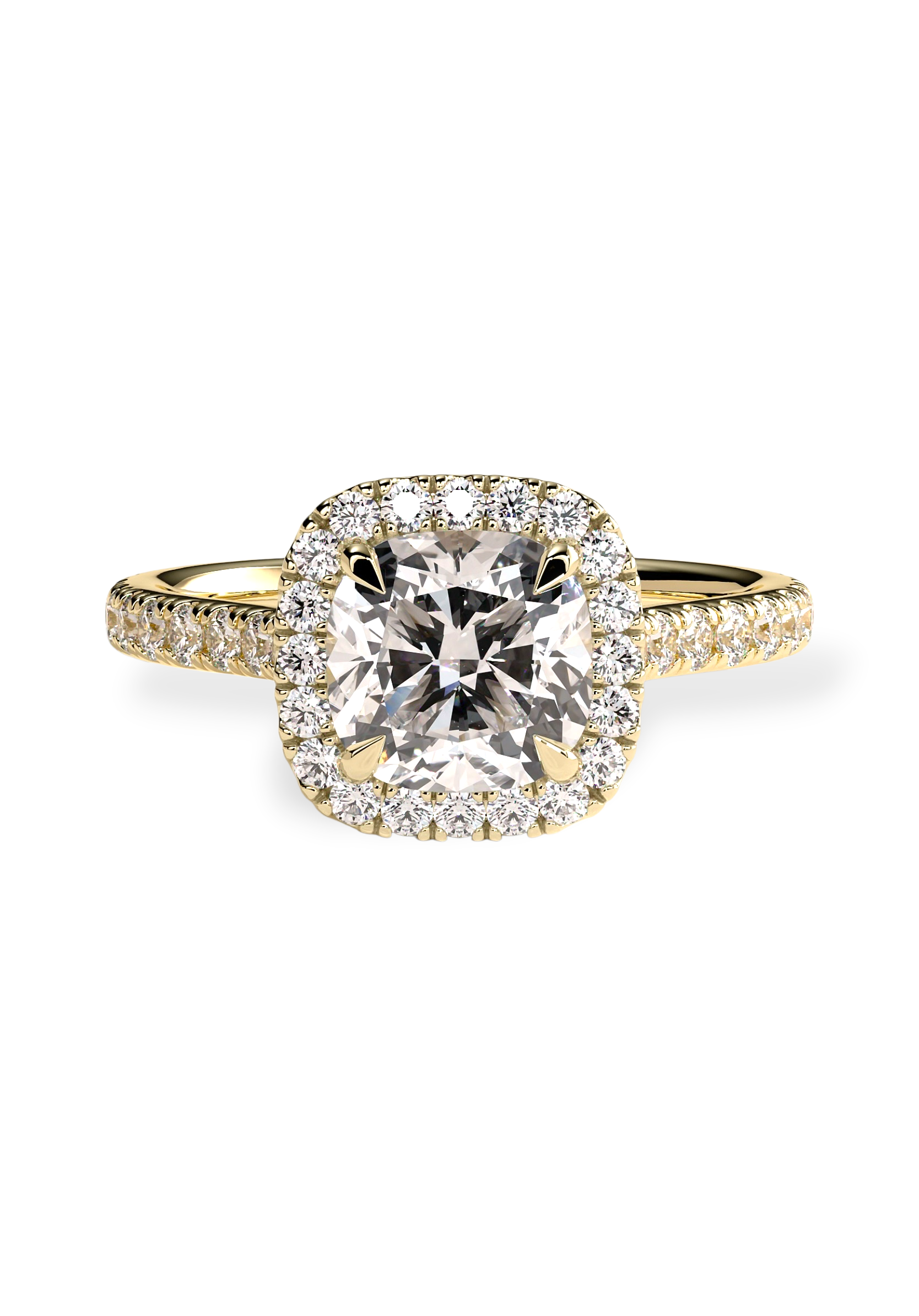 Signature Cushion Halo Solitaire ring