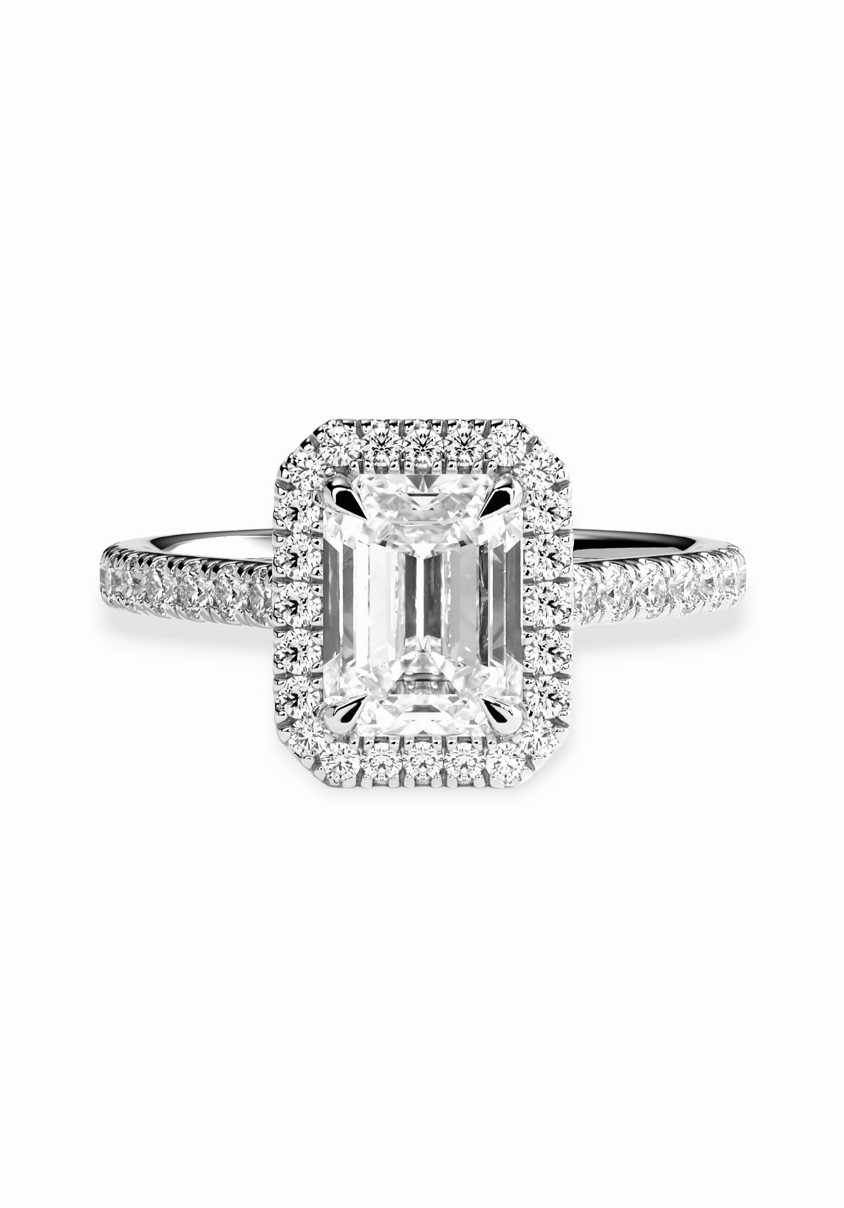 Signature Emerald Halo Solitaire ring