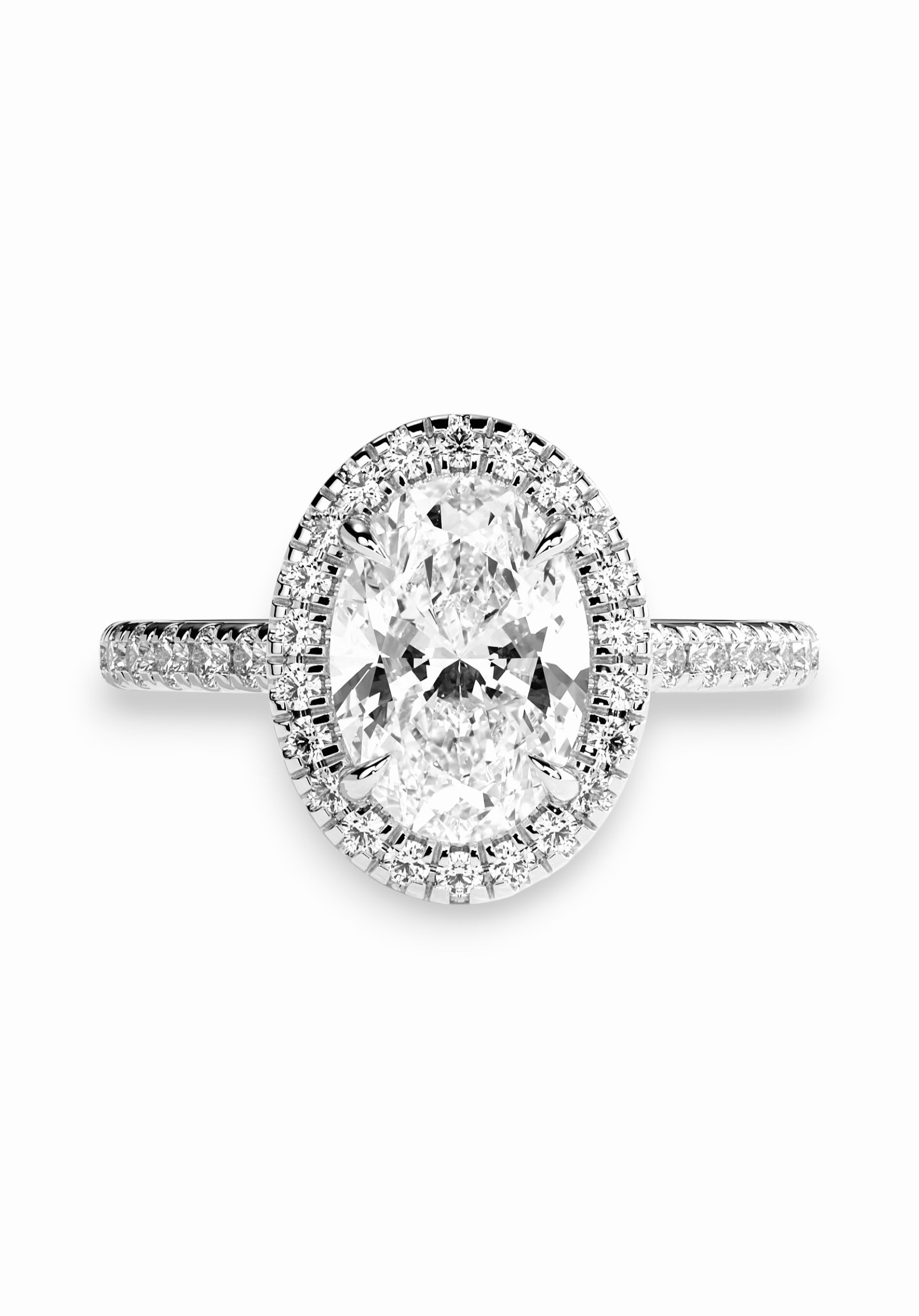 Signature Oval Halo Solitaire ring
