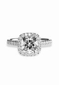 Signature Cushion Halo Solitaire ring