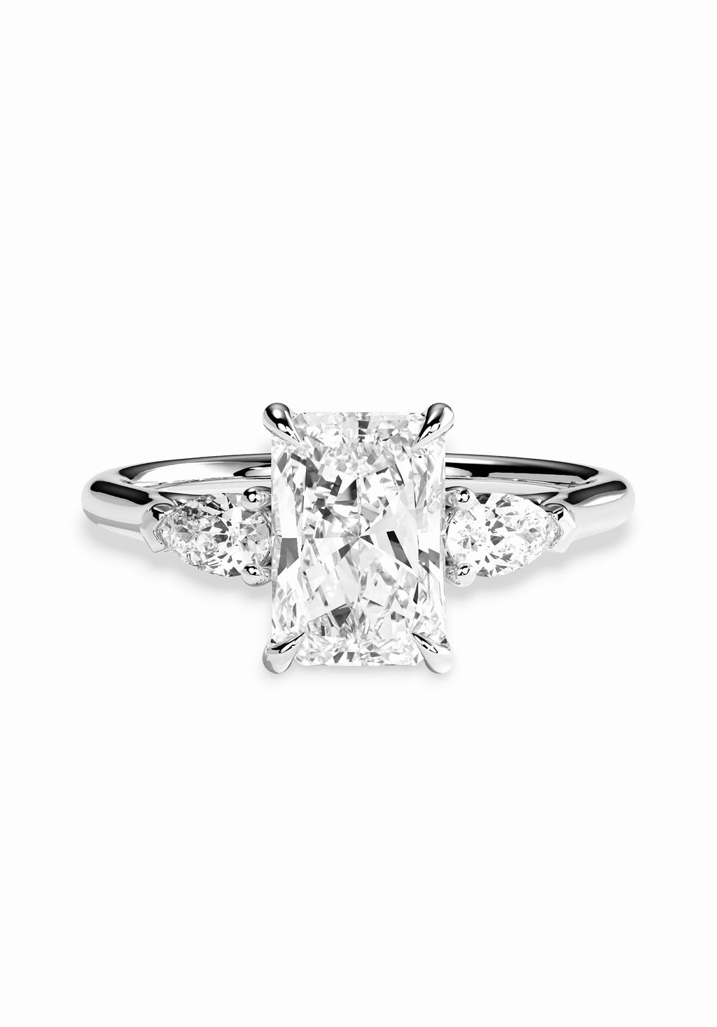 The Radiant Pear Trilogy Solitaire ring