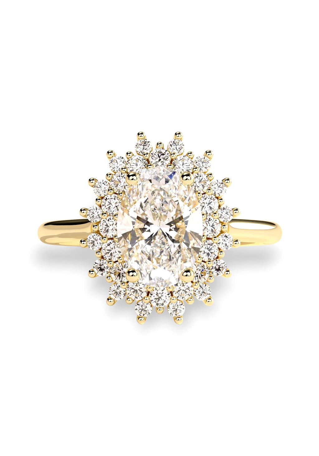 The Oval Sunburst Solitaire ring