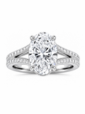 Pavé split shank Oval Solitaire ring