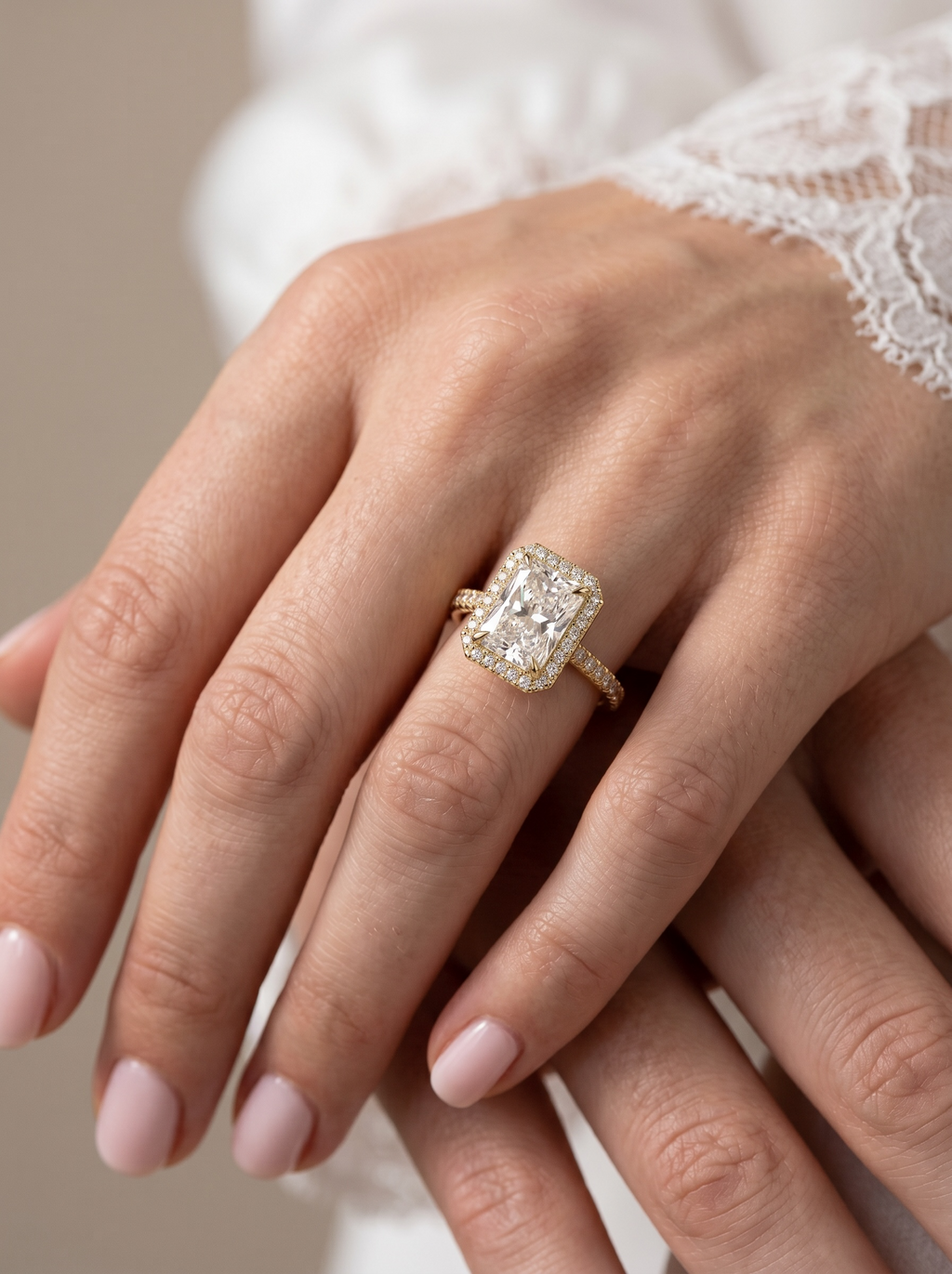 Signature Radiant Halo Solitaire ring