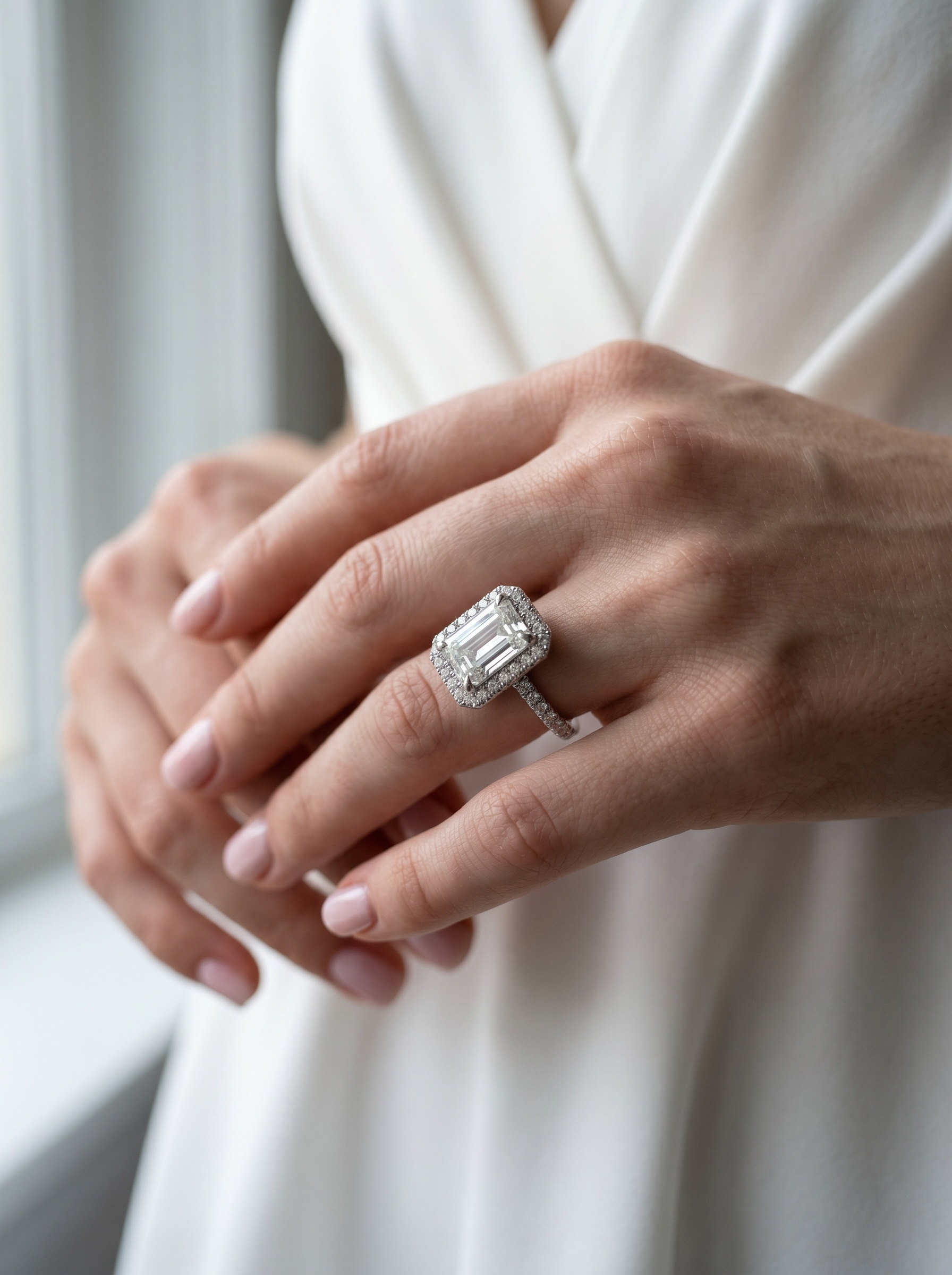 Signature Emerald Halo Solitaire ring