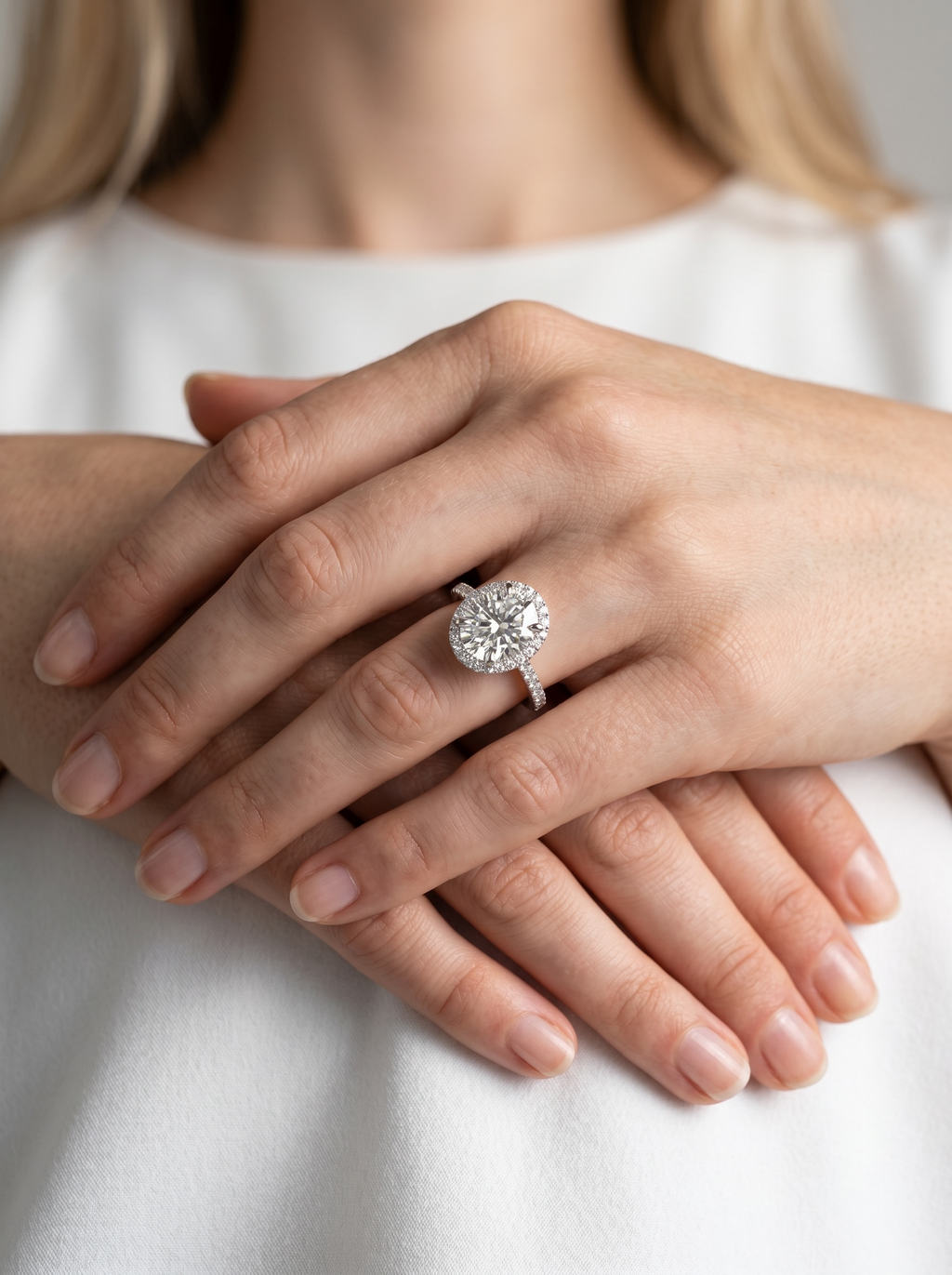 Signature Oval Halo Solitaire ring