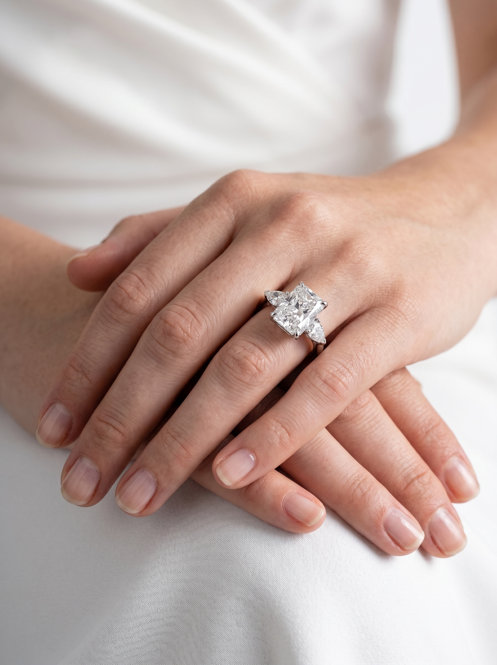 The Radiant Pear Trilogy Solitaire ring