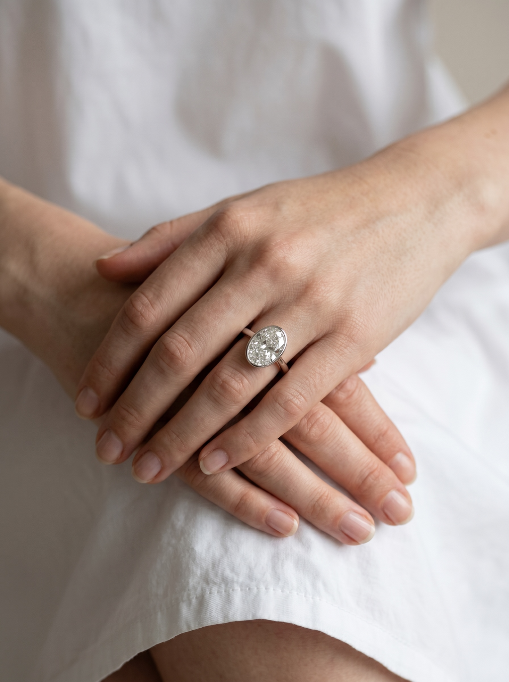 Oval Bezel Solitaire ring
