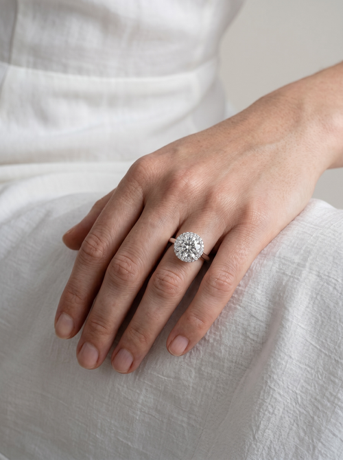 Classic Round Halo Solitaire ring