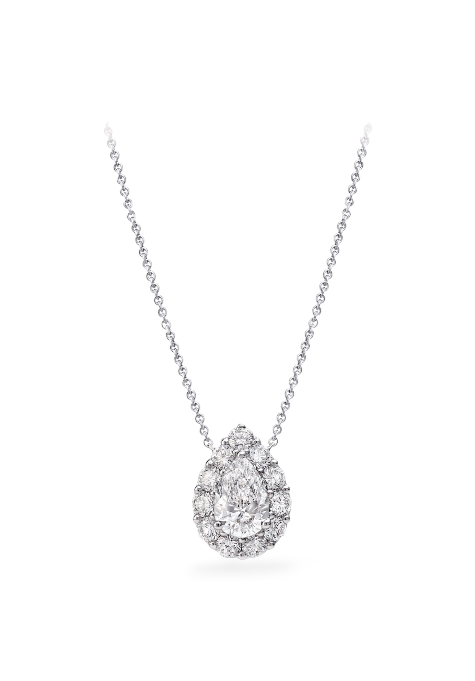 Classic Pear Halo pendant