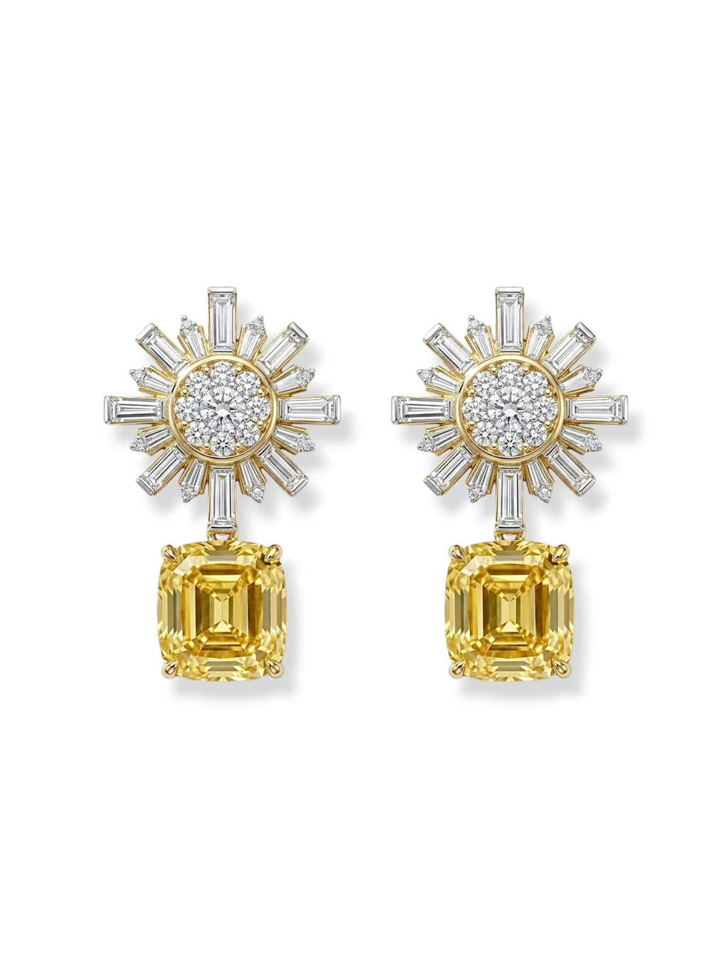 Yellow Diamond Drop earrings