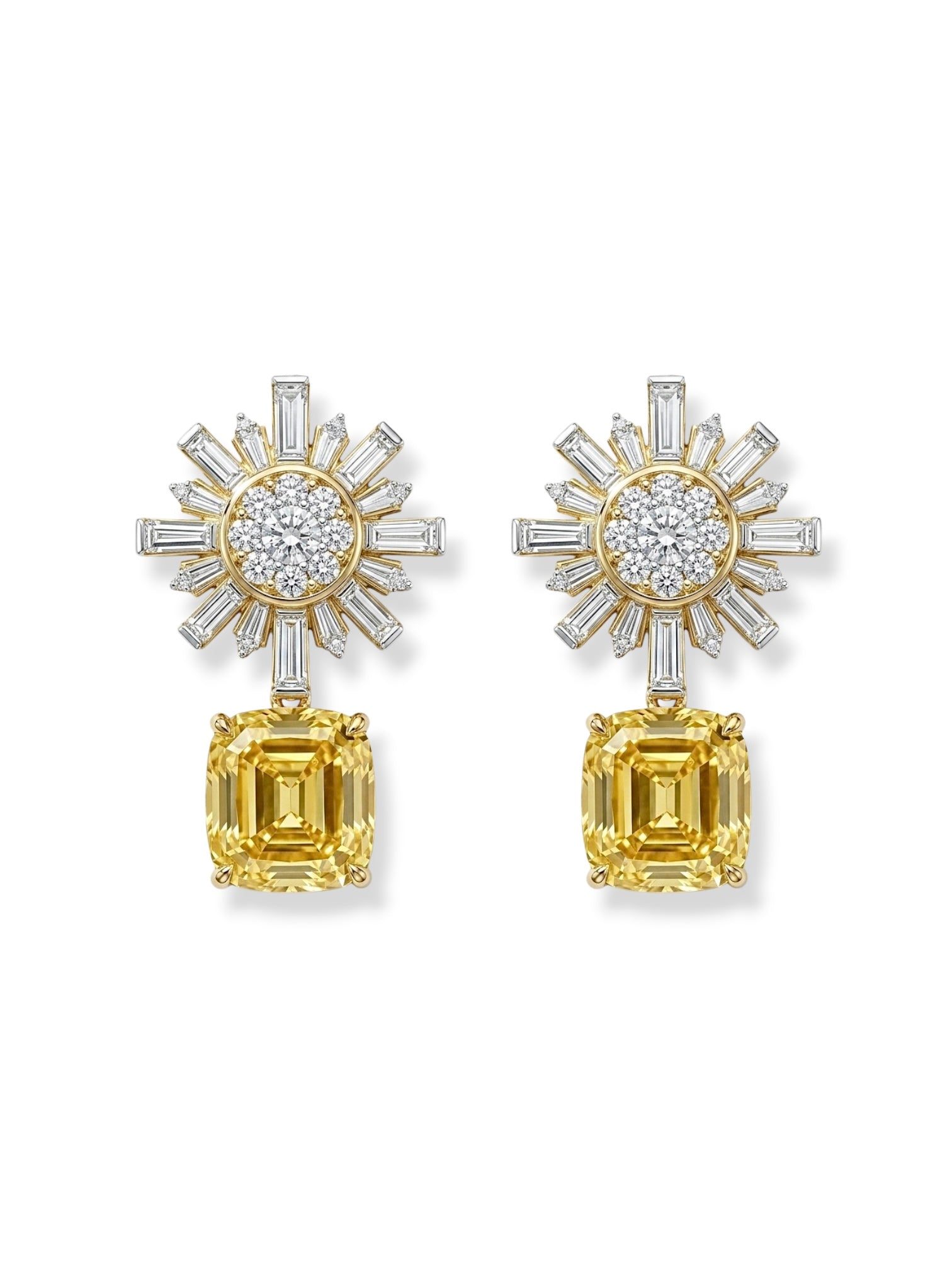Yellow Diamond Drop earrings