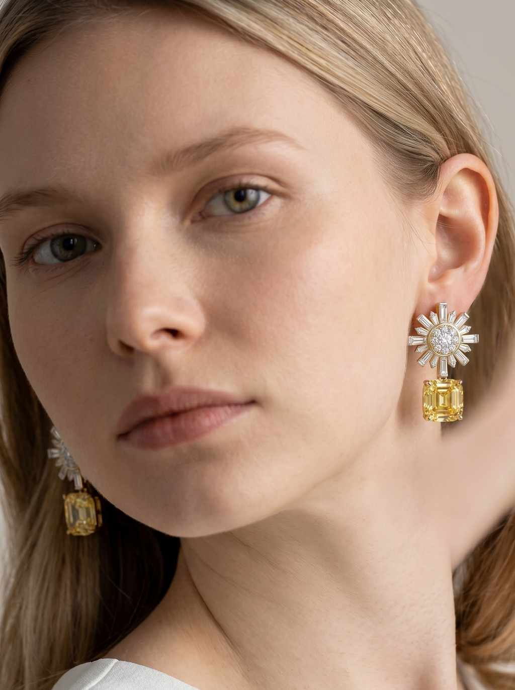 Yellow Diamond Drop earrings