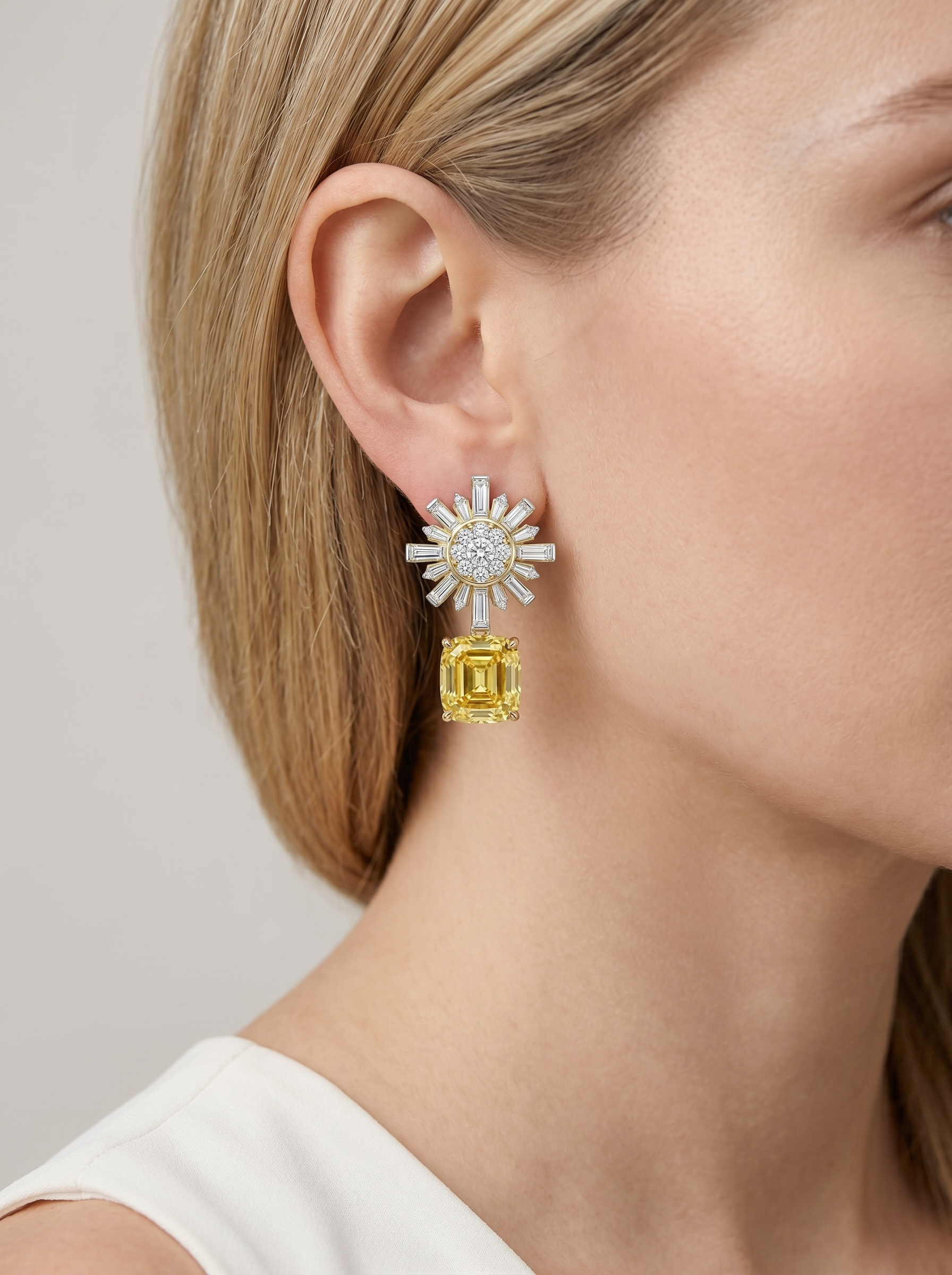 Yellow Diamond Drop earrings